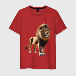 Мужская футболка хлопок Стоящий лев