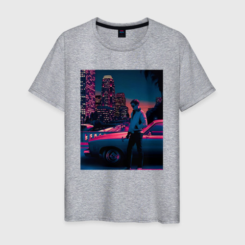 Мужская футболка хлопок Drive poster, цвет меланж