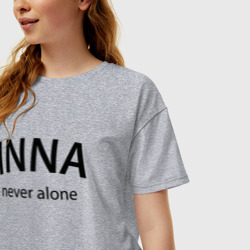 Женская футболка хлопок Oversize Inna never alone - motto - фото 2