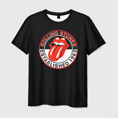 Мужская футболка с принтом Rolling Stones Established 1962 group, вид спереди №1