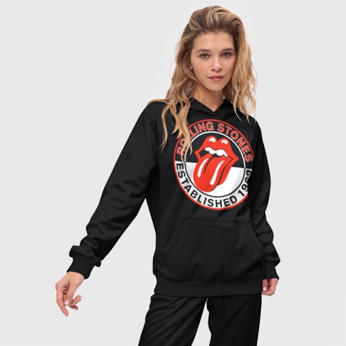 Женский костюм с толстовкой 3D Rolling Stones Established 1962 group, цвет черный - фото 3