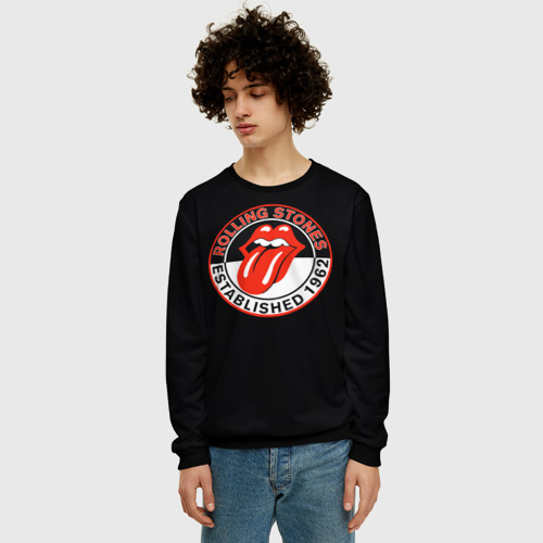 Мужской свитшот 3D Rolling Stones Established 1962 group, цвет черный - фото 3