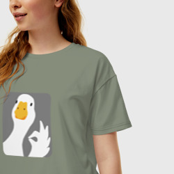Женская футболка хлопок Oversize Гусь-нормусь - фото 2