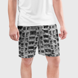 Мужские шорты спортивные Панелька в черно-белых тонах - фото 2