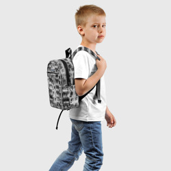 Детский рюкзак 3D Панелька в черно-белых тонах - фото 2