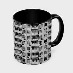 Кружка с полной запечаткой Панелька в черно-белых тонах