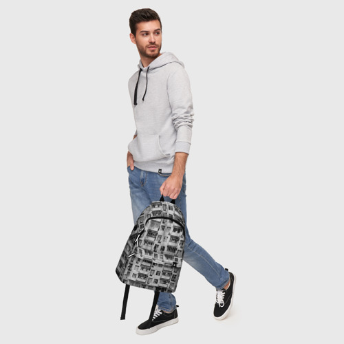 Рюкзак 3D Панелька в черно-белых тонах - фото 6