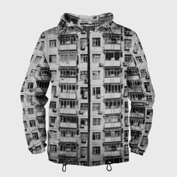 Мужская ветровка 3D Панелька в черно-белых тонах