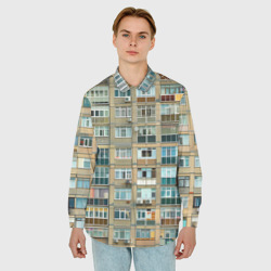 Мужская рубашка oversize 3D Панельный дом - фото 2