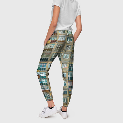 Женские брюки 3D Панельный дом, цвет 3D печать - фото 4