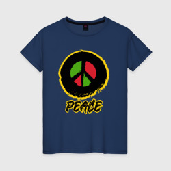 Peace world – Женская футболка хлопок с принтом купить со скидкой в -20%