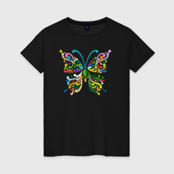 Color butterfly – Женская футболка хлопок с принтом купить со скидкой в -20%