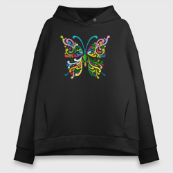 Женское худи Oversize хлопок Color butterfly