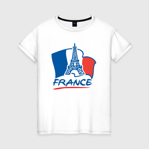 Женская футболка хлопок France, цвет белый