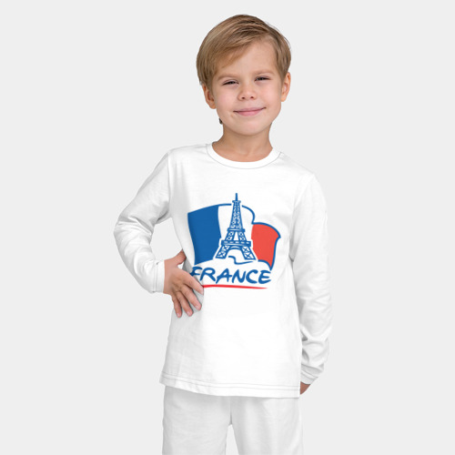 Детская пижама с лонгсливом хлопок France, цвет белый - фото 3