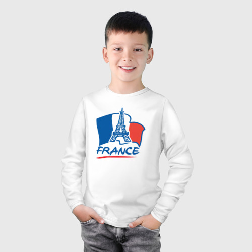 Детский лонгслив хлопок France, цвет белый - фото 3
