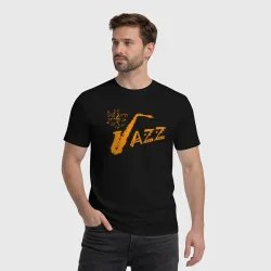 Мужская футболка хлопок Jazz sax - фото 2