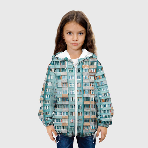 Детская куртка 3D Хрущёвка в голубых тонах, цвет белый - фото 4