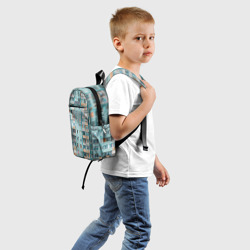 Детский рюкзак 3D Хрущёвка в голубых тонах - фото 2