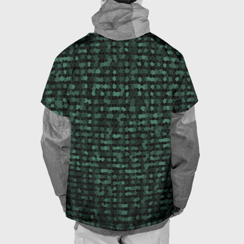 Накидка на куртку 3D Мозаика тёмно-зелёный, цвет 3D печать - фото 2