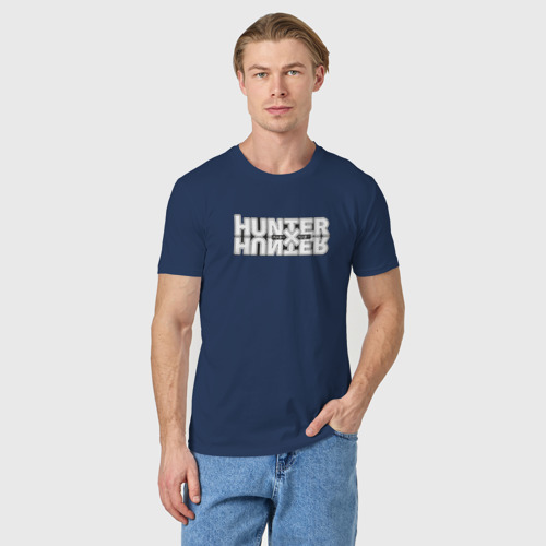 Мужская футболка хлопок Hunter x hunter Охотник, цвет темно-синий - фото 3