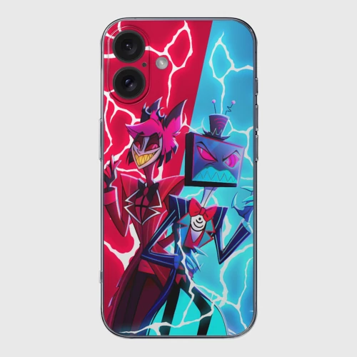 Чехол для iPhone 16 силиконовый с защитой камеры Вокс и Аластор Отель Хазбин