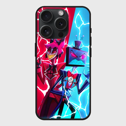 Чехол силиконовый для Apple iPhone 15 Pro Мax матовый Вокс и Аластор Отель Хазбин