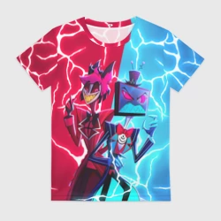 Женская футболка 3D Вокс и Аластор Отель Хазбин