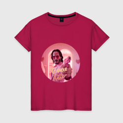 Джон Уик в гламурный убийца – Женская футболка хлопок с принтом купить