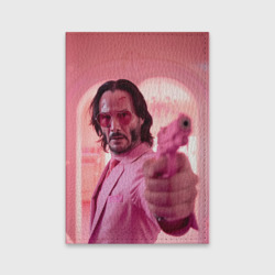 Обложка для паспорта матовая кожа Джон Уик в розовых очках сердечках