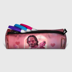 Пенал школьный 3D Джон Уик в розовых очках сердечках - фото 2