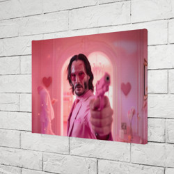 Холст прямоугольный Джон Уик в розовых очках сердечках - фото 2
