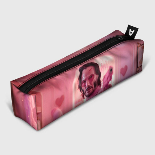 Пенал школьный 3D Джон Уик в розовых очках сердечках