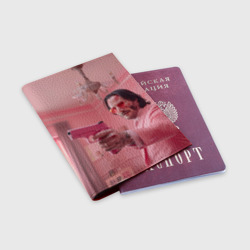 Обложка для паспорта матовая кожа Джон Уик в розовом костюме - фото 2