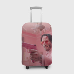 Чехол для чемодана 3D Джон Уик в розовом костюме