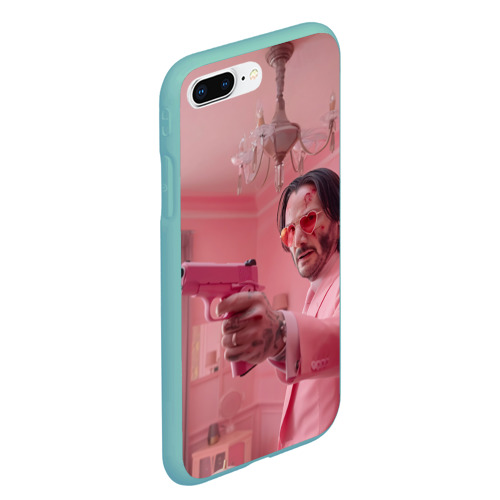 Чехол для iPhone 7Plus/8 Plus матовый Джон Уик в розовом костюме, цвет мятный - фото 3