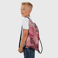 Рюкзак-мешок 3D Джон Уик в розовом костюме - фото 2