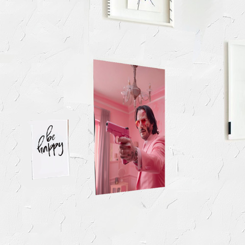Постер Джон Уик в розовом костюме - фото 3