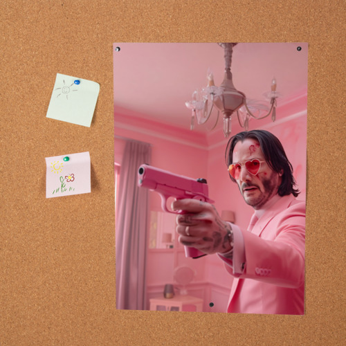 Постер Джон Уик в розовом костюме - фото 2