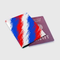 Обложка для паспорта матовая кожа Триколор штрихи красок - фото 2