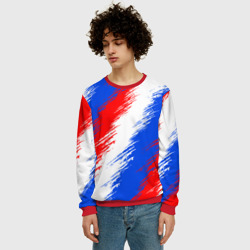 Мужской свитшот 3D Триколор штрихи красок - фото 2