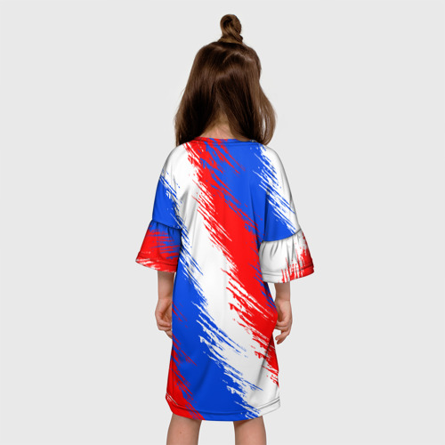 Детское платье 3D Триколор штрихи красок, цвет 3D печать - фото 5