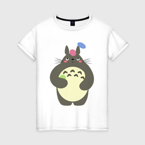 Женская футболка из хлопка с принтом Totoro game, вид спереди №1