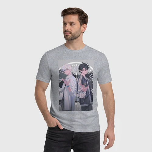 Мужская футболка хлопок с принтом Гуан Лу Сяоши, фото на моделе #1