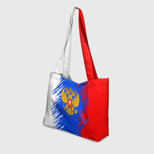 Пляжная сумка 3D Триколор штрихи с гербор - фото 3
