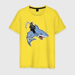 Мужская футболка хлопок Смерть и акула
