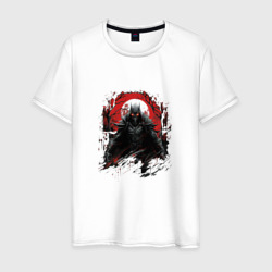 Черный самурай в доспехах – Мужская футболка хлопок с принтом купить со скидкой в -20%