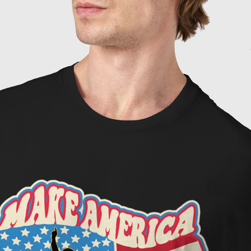 Мужская футболка хлопок Groove America, цвет черный - фото 6