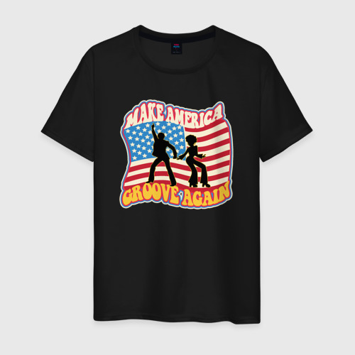 Мужская футболка хлопок Groove America, цвет черный