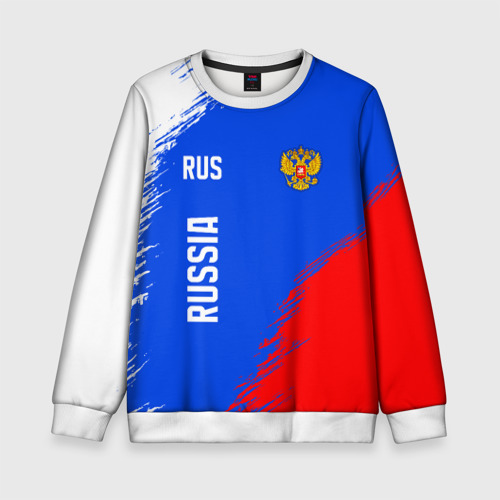 Детский свитшот 3D Триколор и герб России, цвет 3D печать